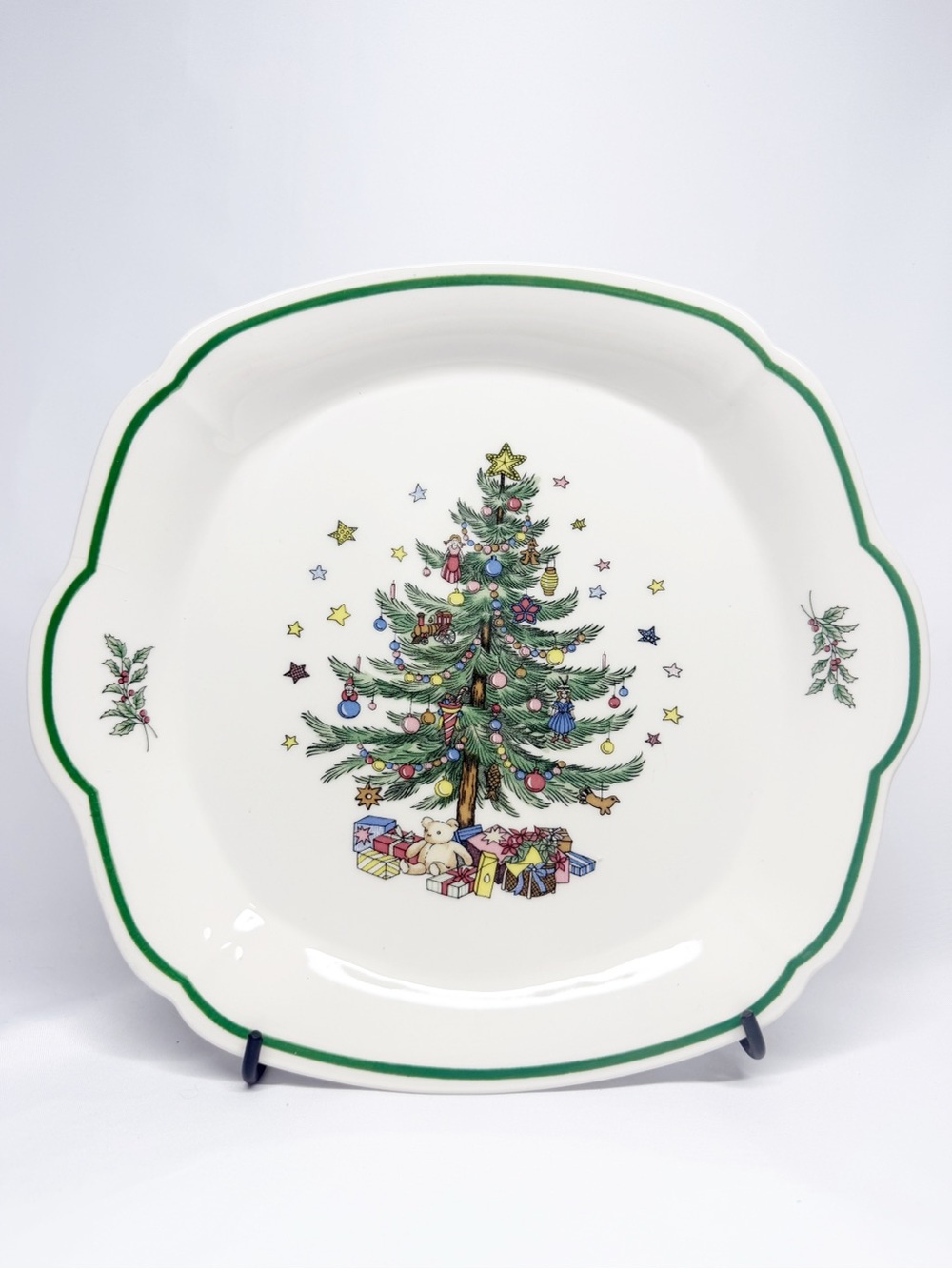 Vintage Nikko Japan Christmas Tree Cookie Plate
